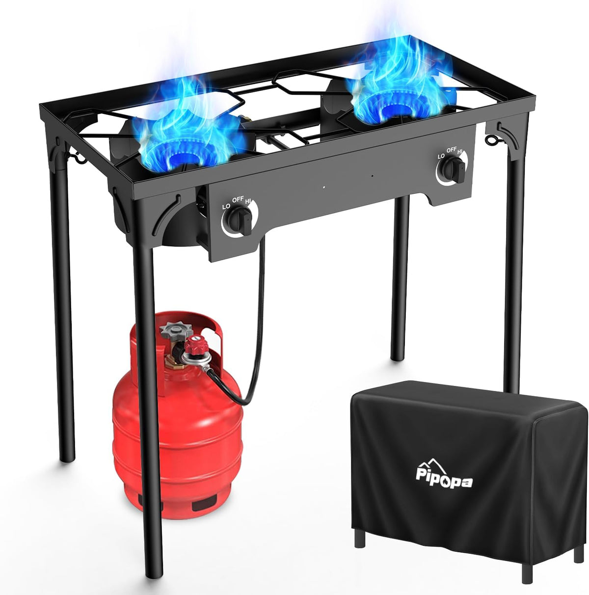 2 Burner Propane Camp Stove | 150,000 BTU | High Pressure Gas Burners