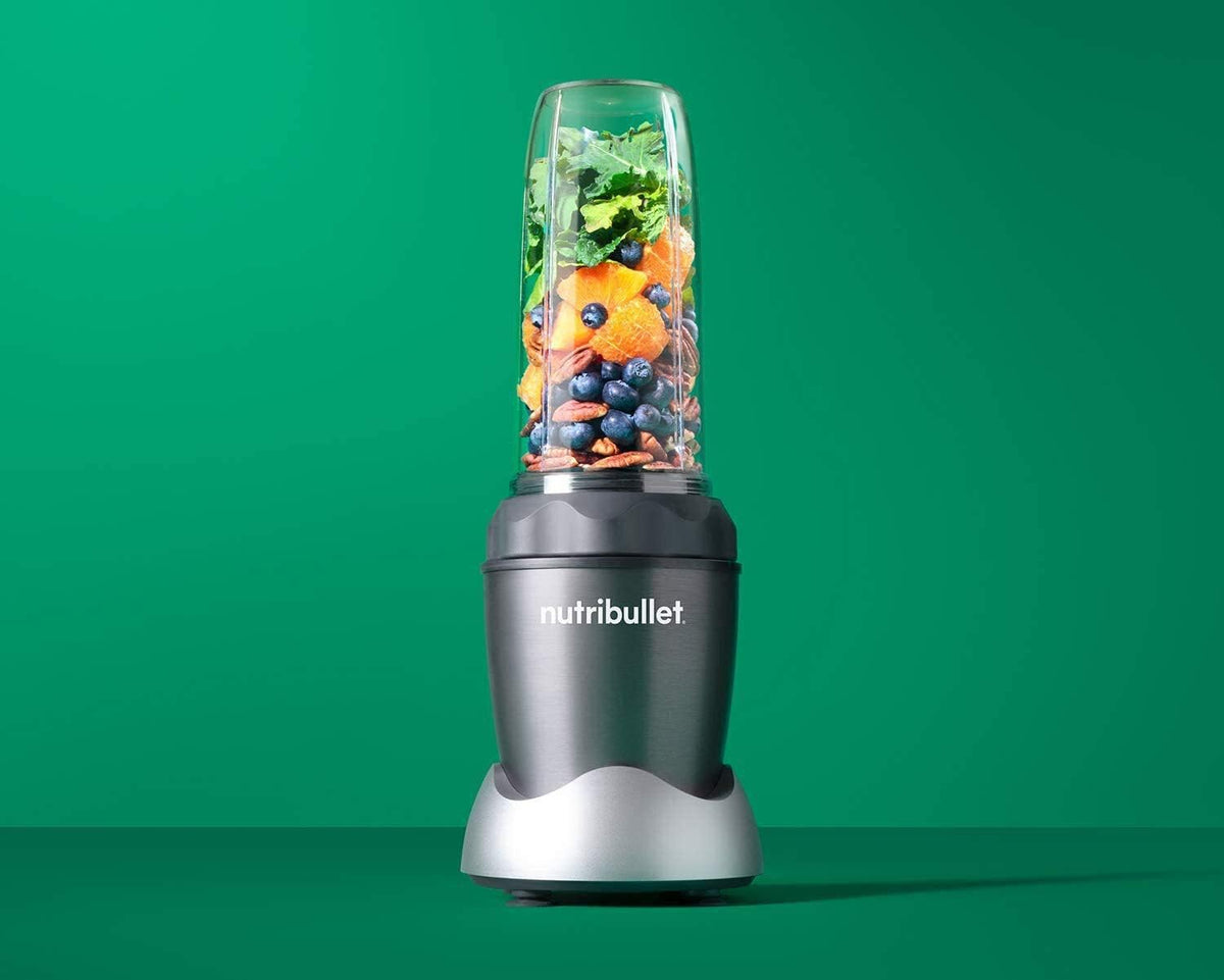 NutriBullet NB50100C Pro 1000 Single Serve Blender (1000W) 7-Piece Set, Dark Gray/Light Gray Skirt