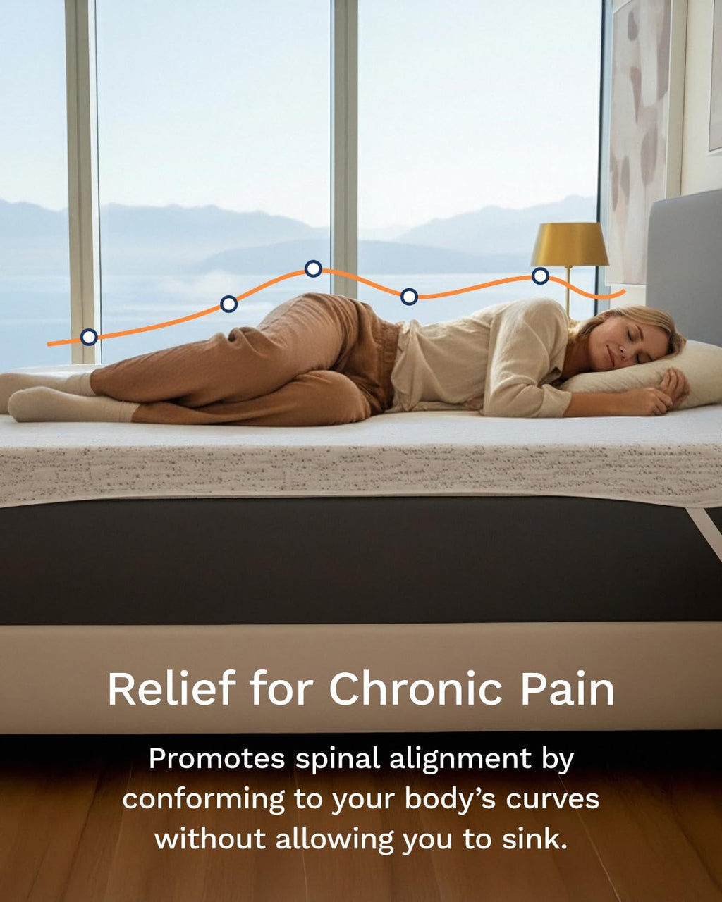 Viscosoft 3 Inch Memory Foam Mattress Topper Full - Pain & Pressure Relief