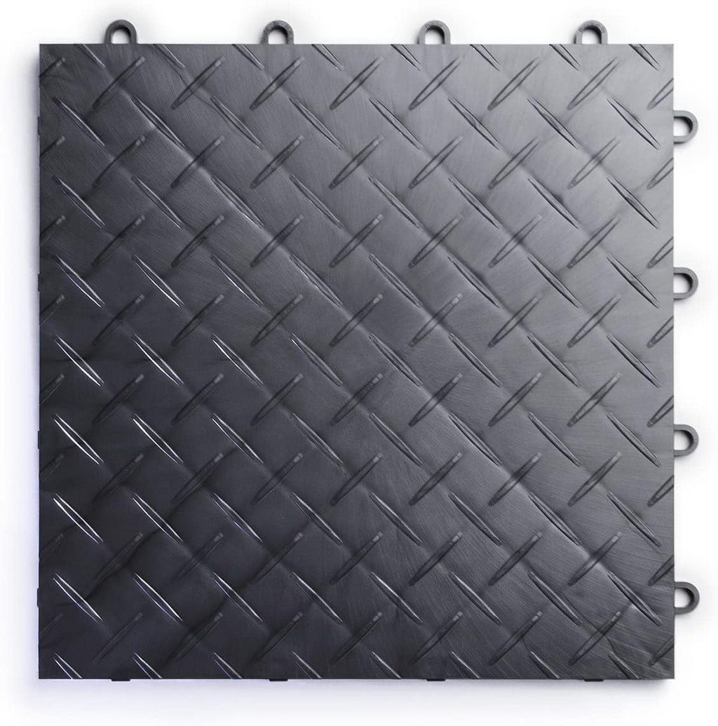 SnapLock RaceDeck Diamond 12"x12" Interlocking Garage Tiles, 24pk, Graphite