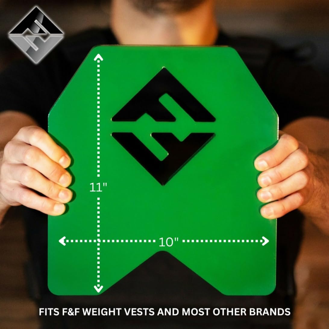 F&F STEEL Adjustable Weighted Vest & Plates - Strength, Edurance, Running, Hiking, Rucking, Fitness WODs