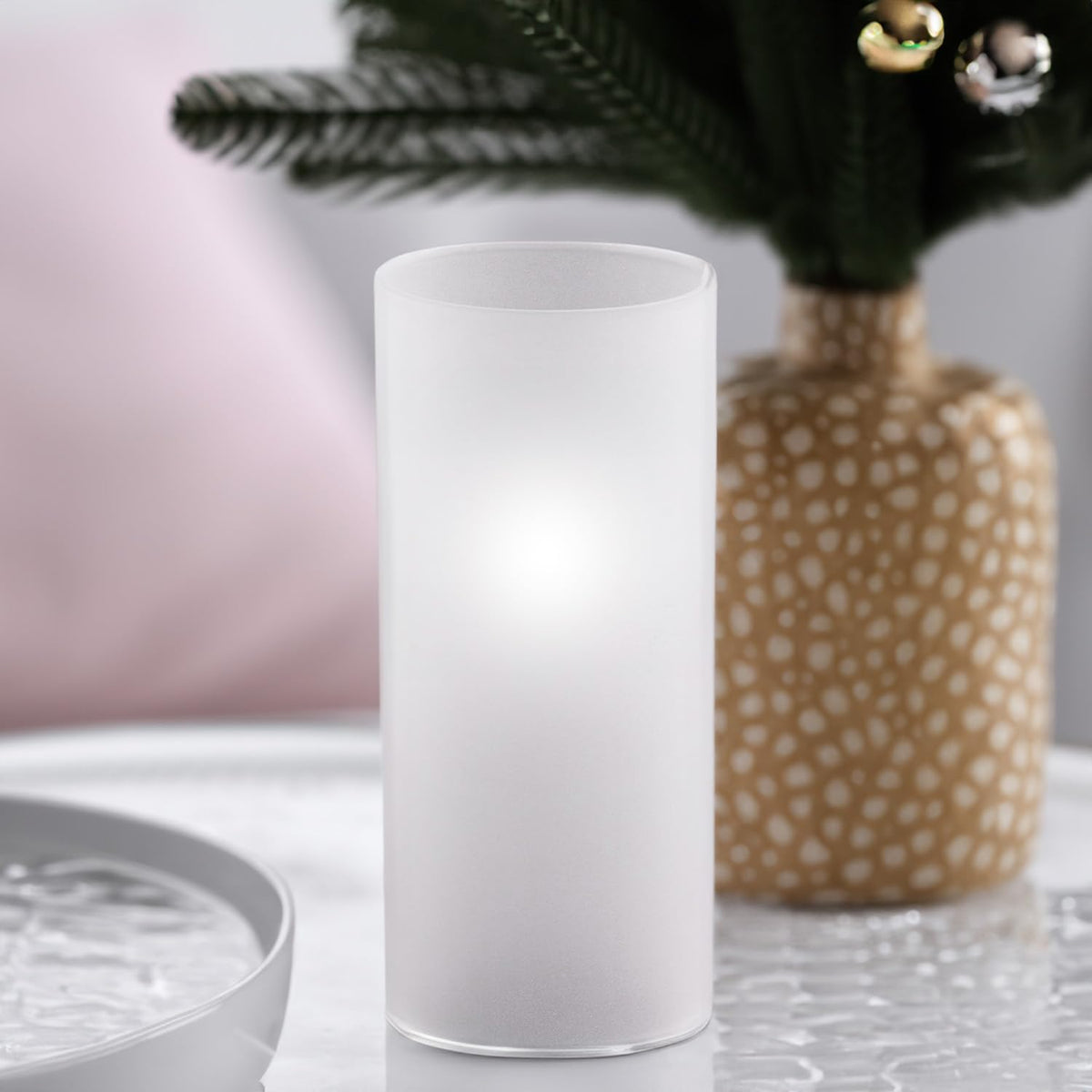 WGVI Hurricane Candle Holder Sleeve, W: 3", Ht: 14", Frosted Glass Cylinder Open Both Ends, Chimney Tube Shade, 12 Pieces