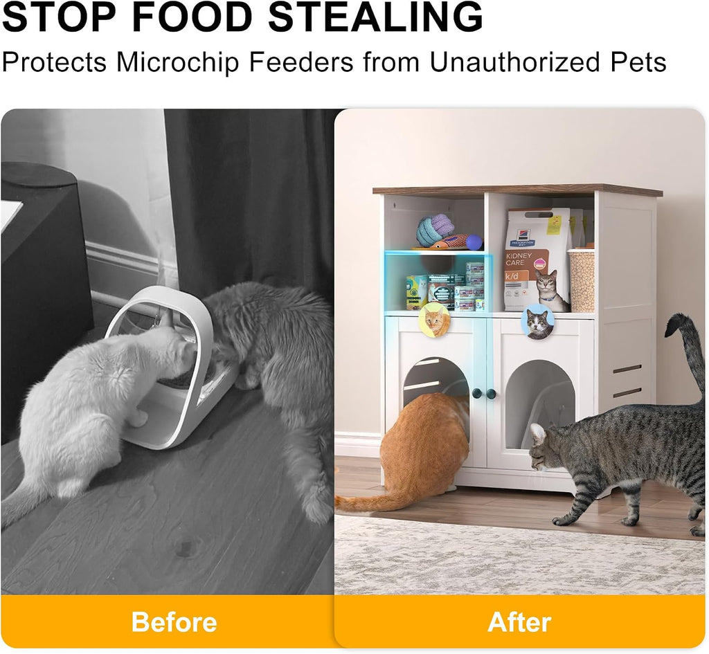 GDLF Cat Feeding Station for Microchip Feeder with Dog-Proof Design