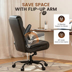 GTPLAYER Mid-Back Office Chair, Comfortable Chairs with Flip-up Arms, Black