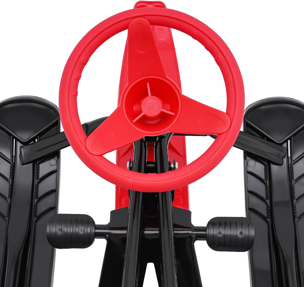 Snow Racer Sled, Steering Wheel, 220.5 lb Capacity, Steel Frame, 44.88 in