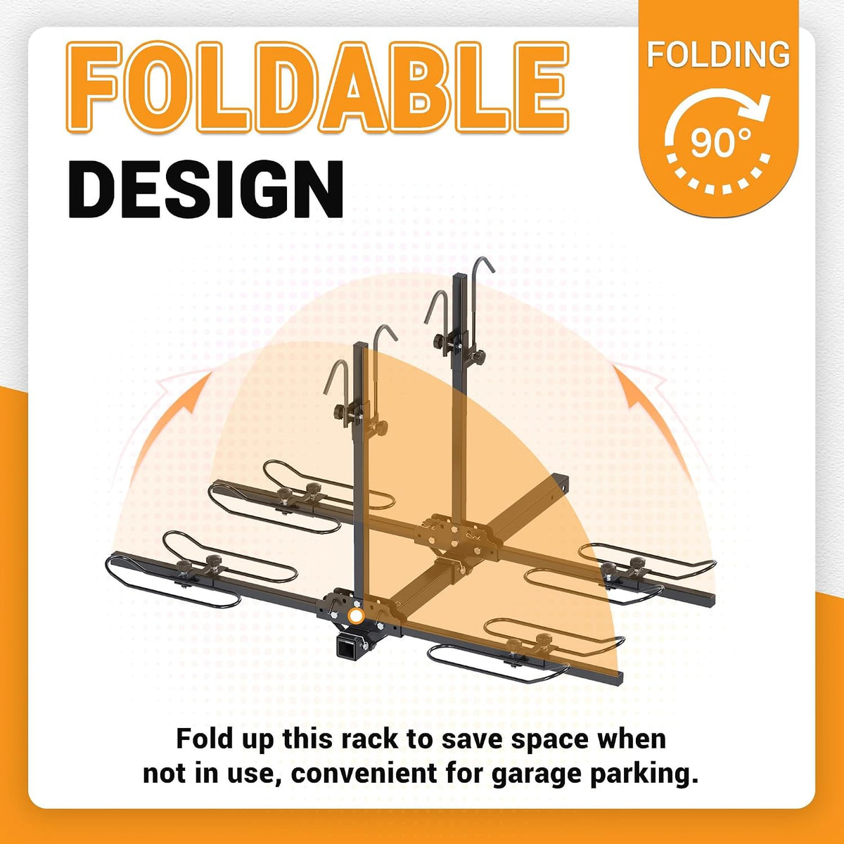 HECASA Universal 4 Bike Platform Carrier Mount Rack Foldable
