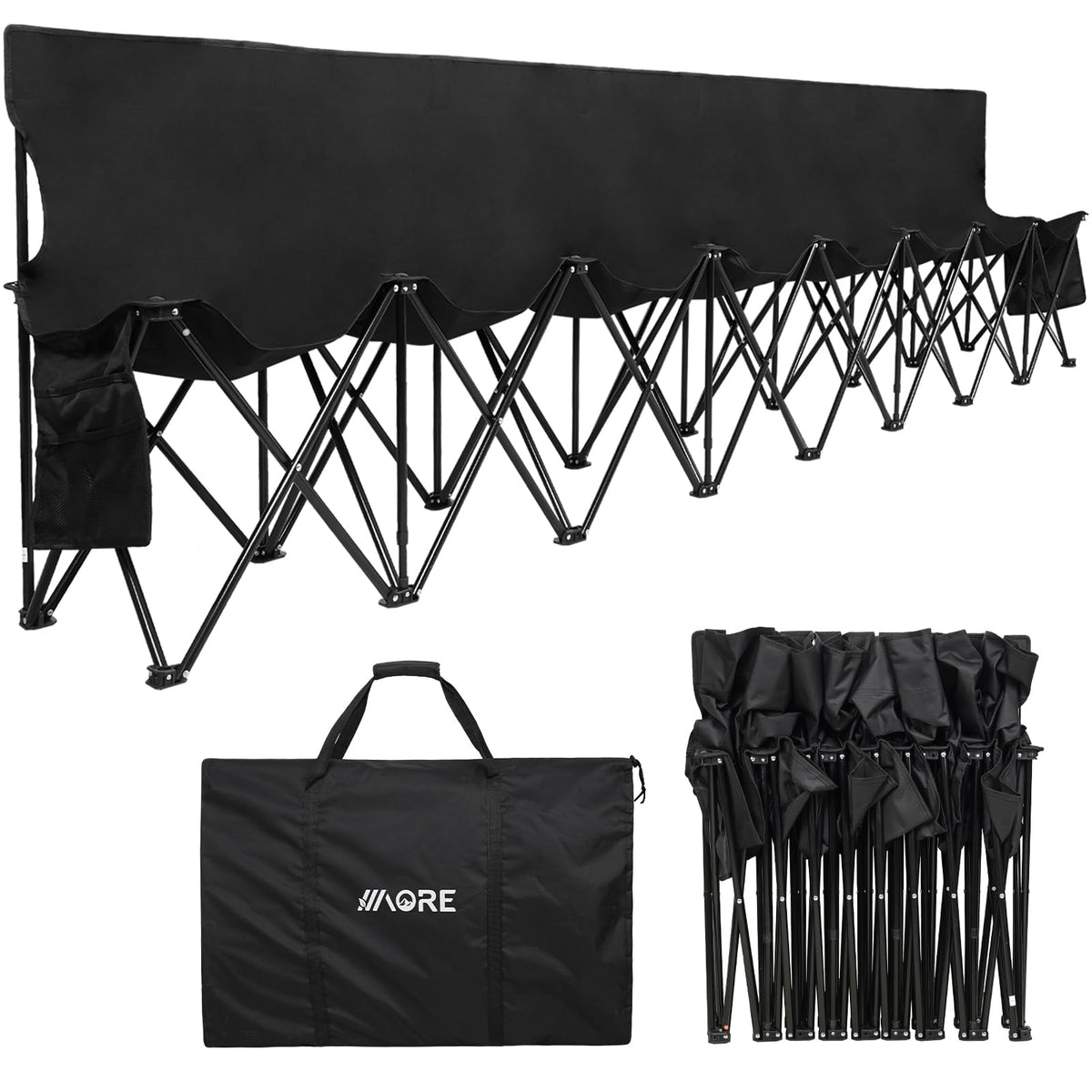 1MORE Folding Bench, Portable Foldable Sideline Bench for Team with Carry Bag
