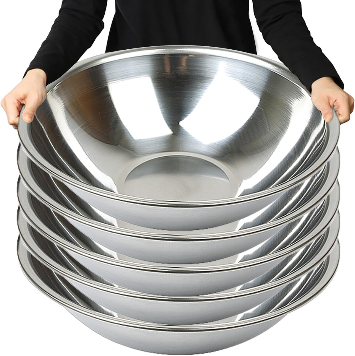 Stainless Steel Mixing Bowl Extra Large, 23-Quart, 20 inch (Diameter), 6.1 inch (Height) Mixing Bowl 20", Set of 5