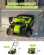 2-in-1 Dethatcher & Scarifier, 16", 15A Electric Lawn Care