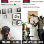 Laser Level 100ft Auto Leveling Green Cross Line 2-Wire Tripod Rechargeable