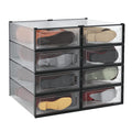 8-Piece Boot and Shoe Storage Box, Stackable Clear Plastic Shoe Box, Space-Saving Shoe Organizer for Boots, Sneakers, and High Heels, Clear