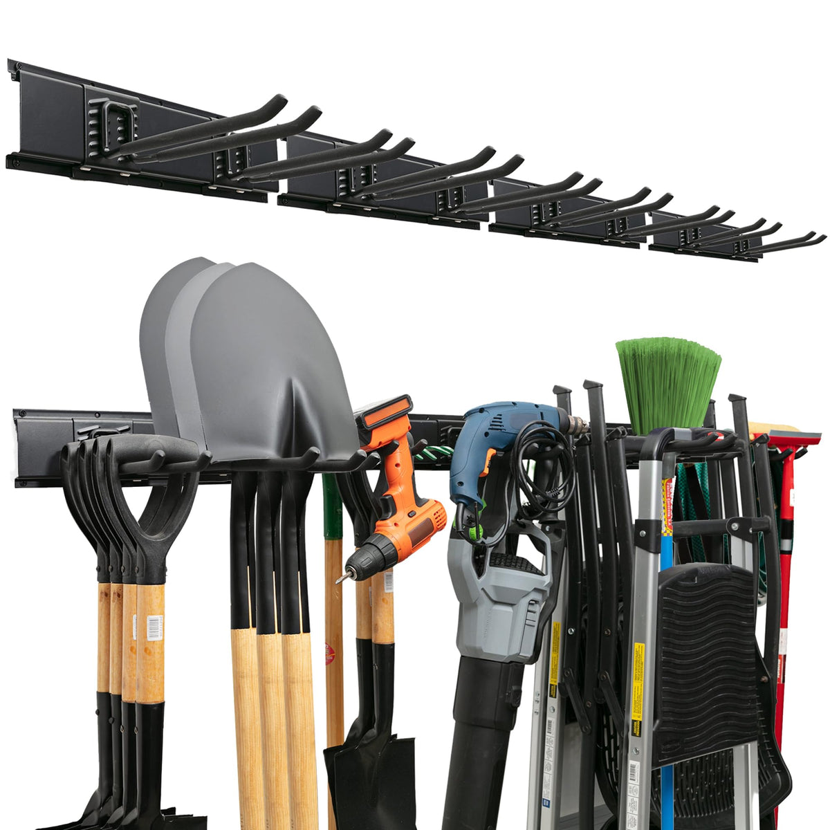 TIDYME Garage Tool Organizer Wall Mount, 96", 6 Racks 12 Hooks, 600 lbs