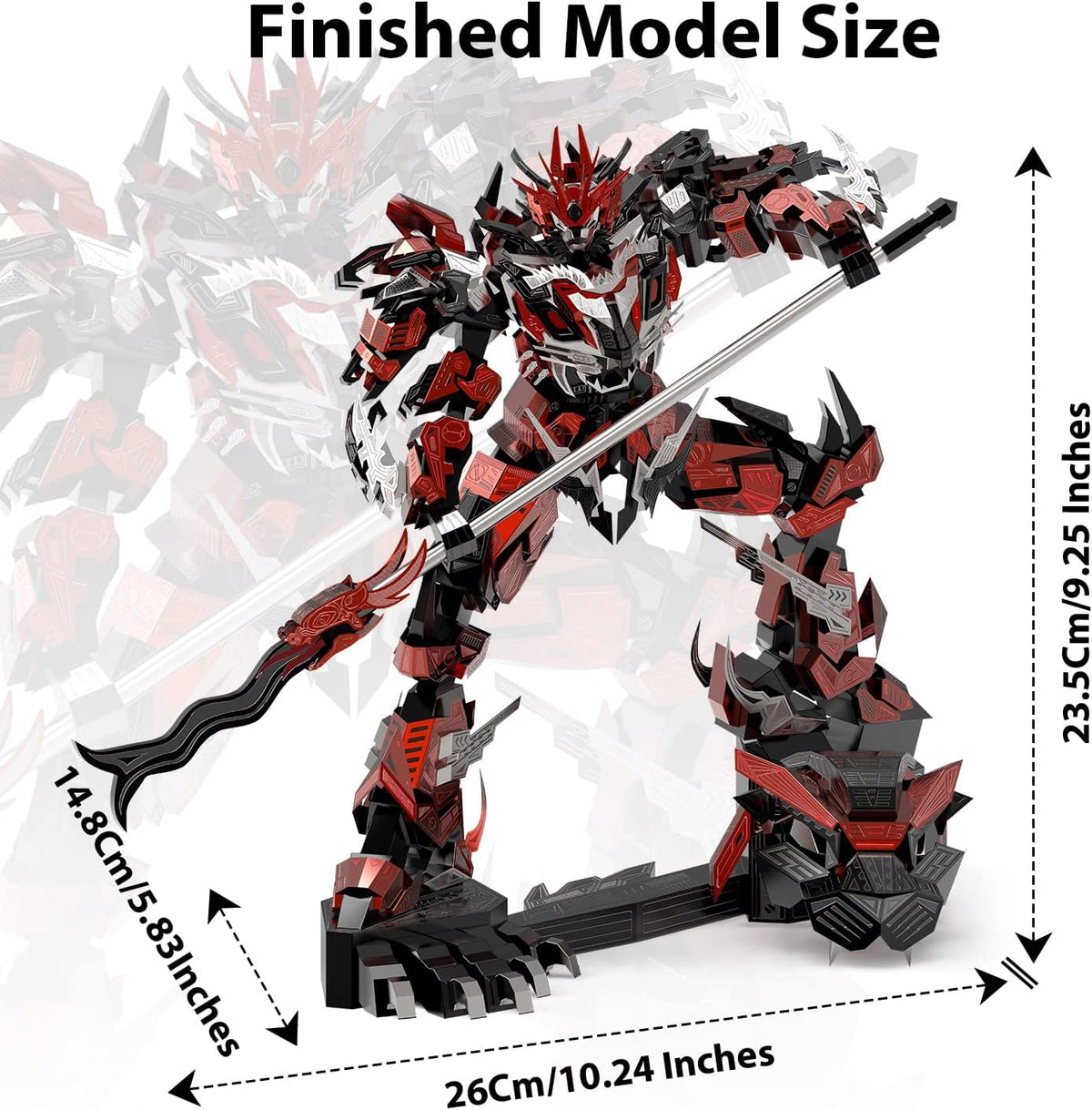 Microworld 3D Metal Puzzle, Famous Chinese Generals Zhang Fei, Mechanical Soldier Challenge Metal Model Kits, Brain Teaser Creative Gifts DIY 3D Puzzles for Adults
