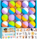 20 Pack Unicorn Bath Bombs for Kids Girls with Toys inside Kids Bath Bombs with Surprise Birthday Gifts for Girls Age 3 4 5 6 7 8 9 10 Years Old Bubble Bath Organic Natural Christmas Stocking Stuffers