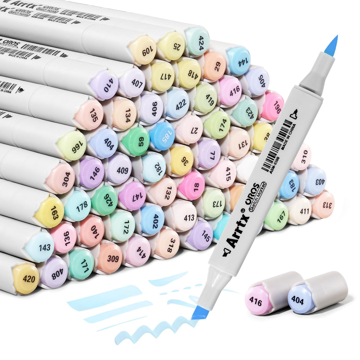 Arrtx Alcohol Markers 160 Color Set, Dual Tip Brush and Chisel, Professional Alcohol-Based Art Markers for Artists, Adults, Beginners, Ideal for Sketching,Illustration