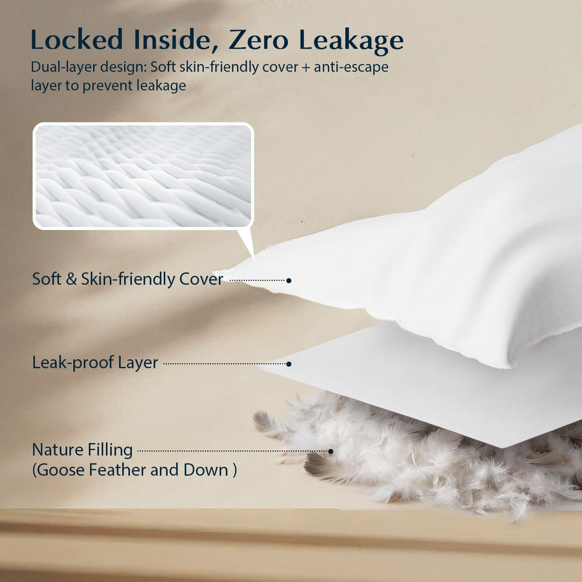 Pacific Coast Goose Feather Down Comforters King Size, Breathable Duvet Insert, Noiseless Shell, Sewn-Through Construction, Hypoallergenic All Season Luxury Hotel Bedding, 8 Duvet Loops, 106"x90"