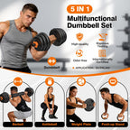 Free Weight Set Adjustable Dumbbell Set with Connector for Home Gym