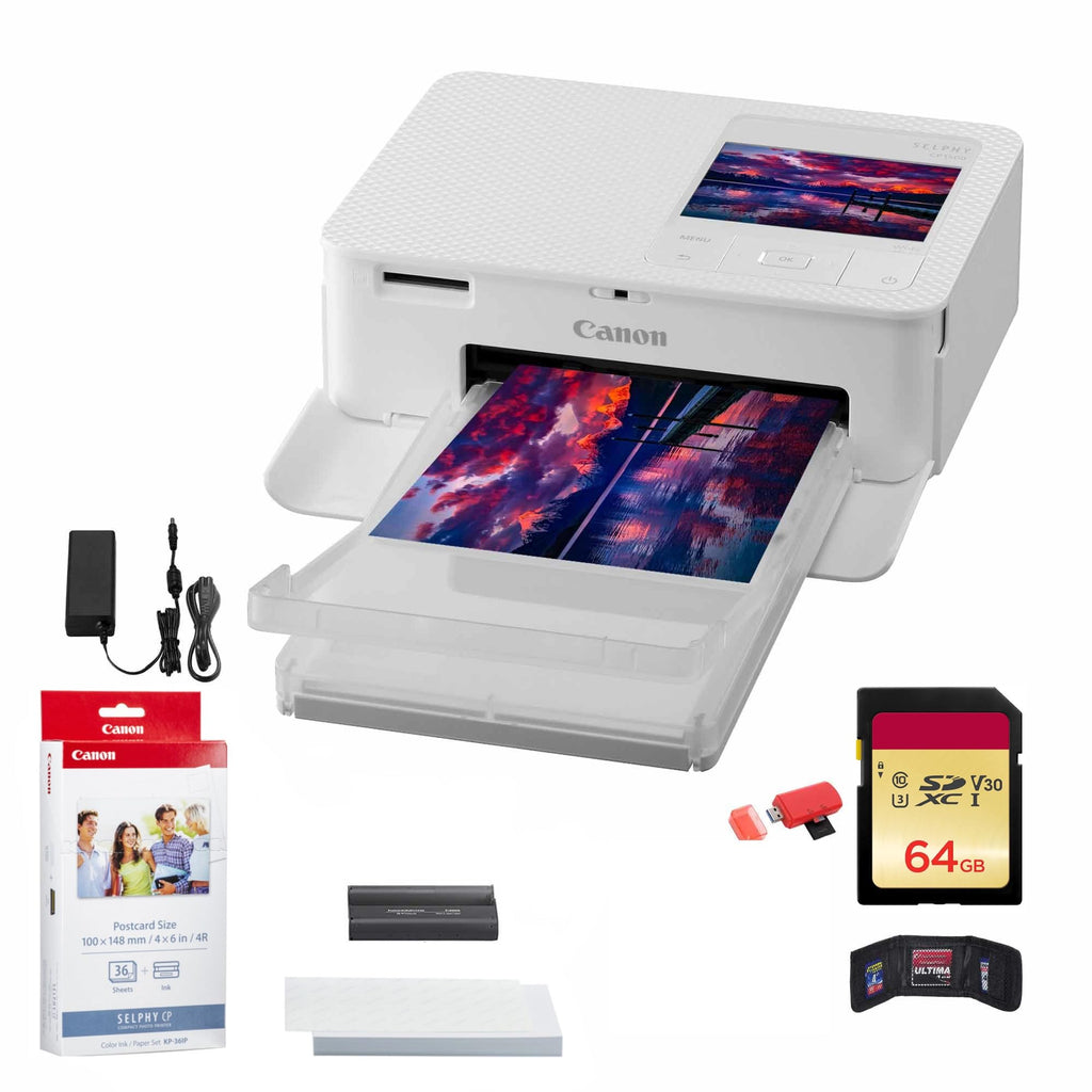 Canon SELPHY CP1500 Compact Photo Printer Accessory (Black) Bundle