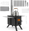 GIANTEX Hot Tent Stove, 8.4 ft Wood Burning Stove with Ash Tray