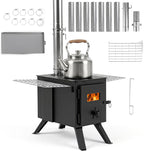 GIANTEX Hot Tent Stove, 8.4 ft Wood Burning Stove with Ash Tray