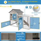 Ketive 48" L 2-Story Rabbit Hutch, Chew-Resistant Ramp, Expandable