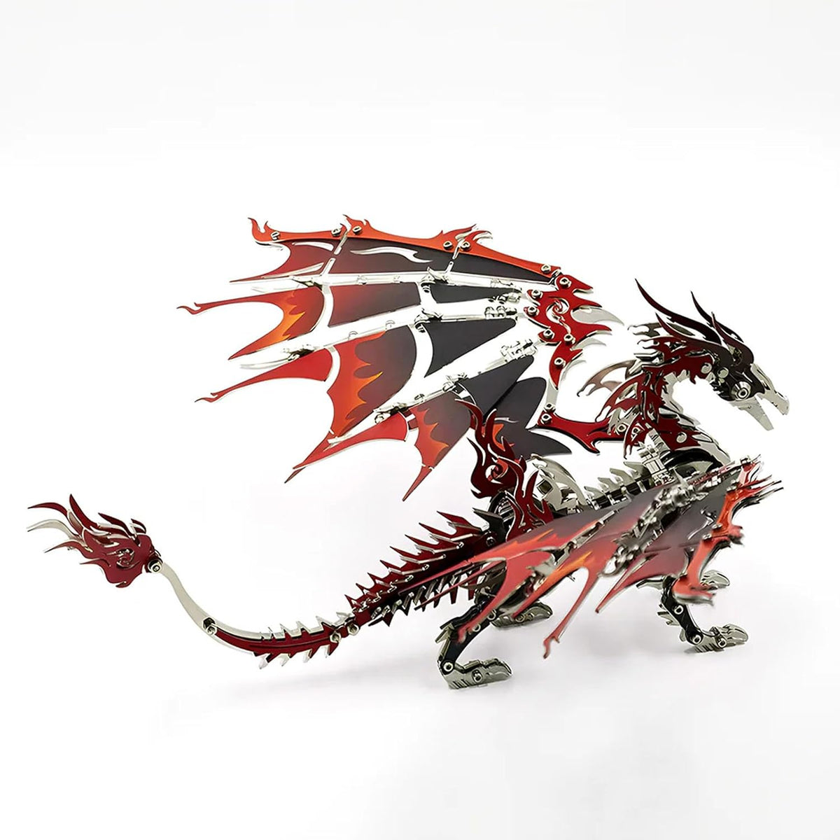 Mechanical Fire Dragon 3D Metal Model Kit – Steampunk Metal Puzzle for Adults, DIY Craft Building Set, Mechanical Dragon Model for Display
