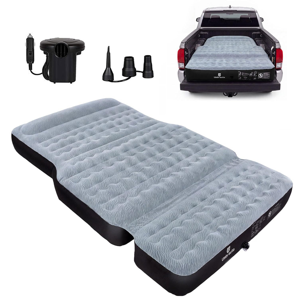 Umbrauto Air Mattress for 5.5-5.8 ft Full-Size Short Truck Beds, Inflatable Truck Tent Airbed with Pump, Pickup Camper Air Bed for Camping