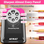AFMAT 6-Hole Heavy Duty Electric Pencil Sharpener and Robot Pencil Sharpener
