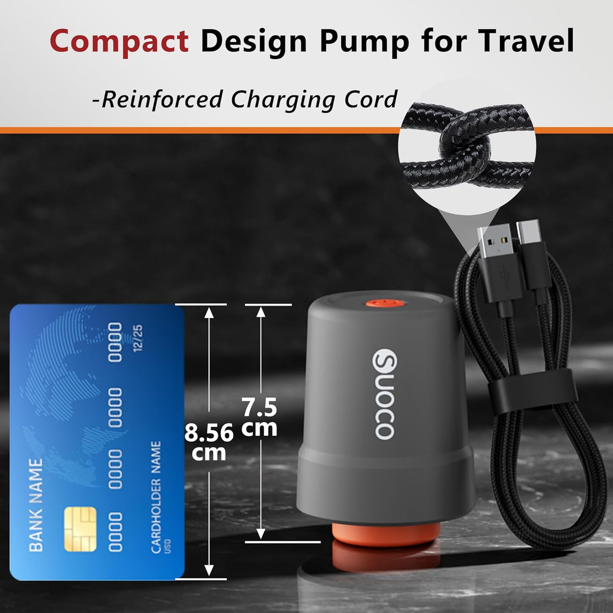 SUOCO Travel Pack Vacuum Kit, Vacuum Seal Bags for Clothing Travel with Cordless Pump, Carry-on Size Compression Packing Cubes for Luggage Suitcase Backpack, 4 Large