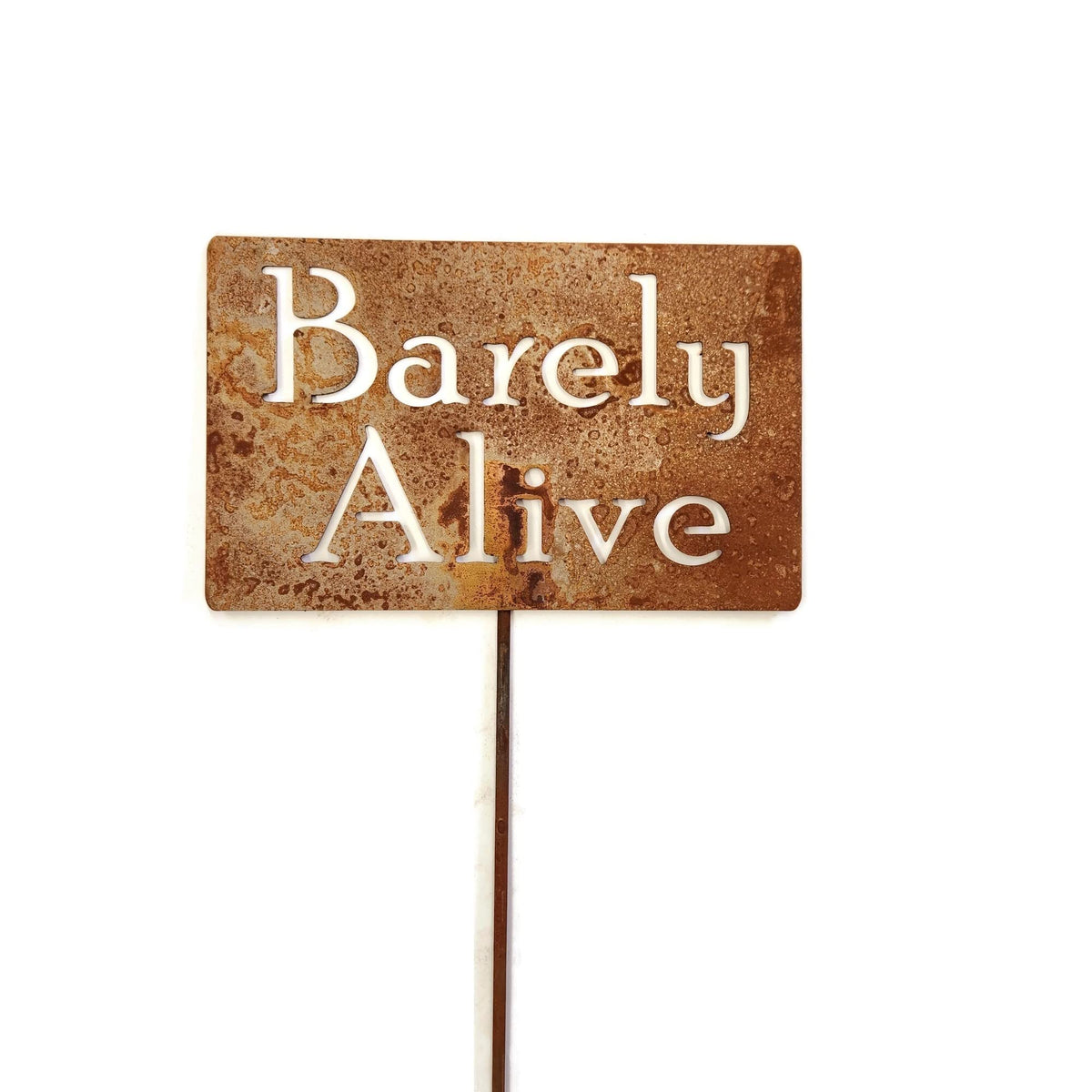 Funny Garden Stake 20 to 33 Inches Tall (Please Don't Die, Large 28" Tall)