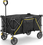 Gorilla Carts Collapsible Folding Outdoor Utility Wagon, 7 Cu Ft, Black