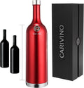 1.5L Travel Wine Flask Holds 2 Bottles of Wine with Wine Aerator, Ceramic Interior Vacuum Insulated Wine Bottle Cooler Gift (Tramonto Metallic Red)