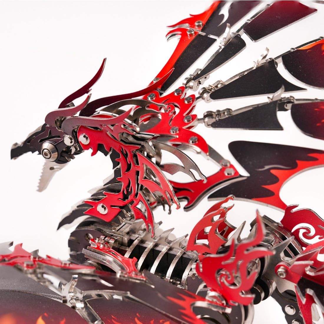 Fire Dragon 3D Metal Puzzle for Adult, Mechanical Dragon Metal Building Model Kit, Challenging Puzzle for Men, Unique DIY Collectible or Creative Gift