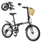 20-Inch Folding Bike for Adults & Teens, 6-Speed Commuter