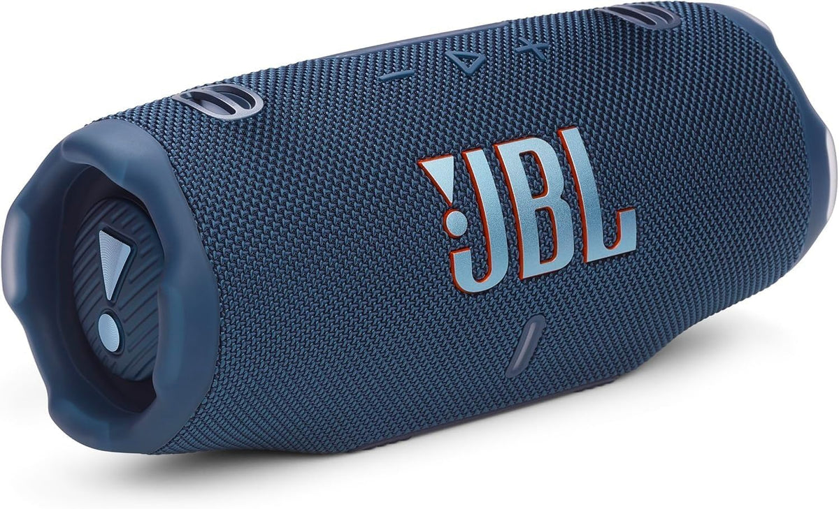 JBL Charge 6 - Portable Waterproof & Drop-Proof Bluetooth Speaker, Bold Pro Sound with AI Sound Boost (Blue) (Renewed)