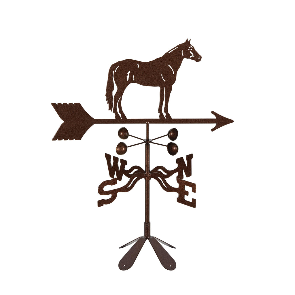 EZ Vane Steel Quarter Horse Weathervane with Wind Cups — Post Mount
