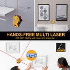 PREXISO Multi Surface Laser Level LED Light Vial, Cross Line Laser