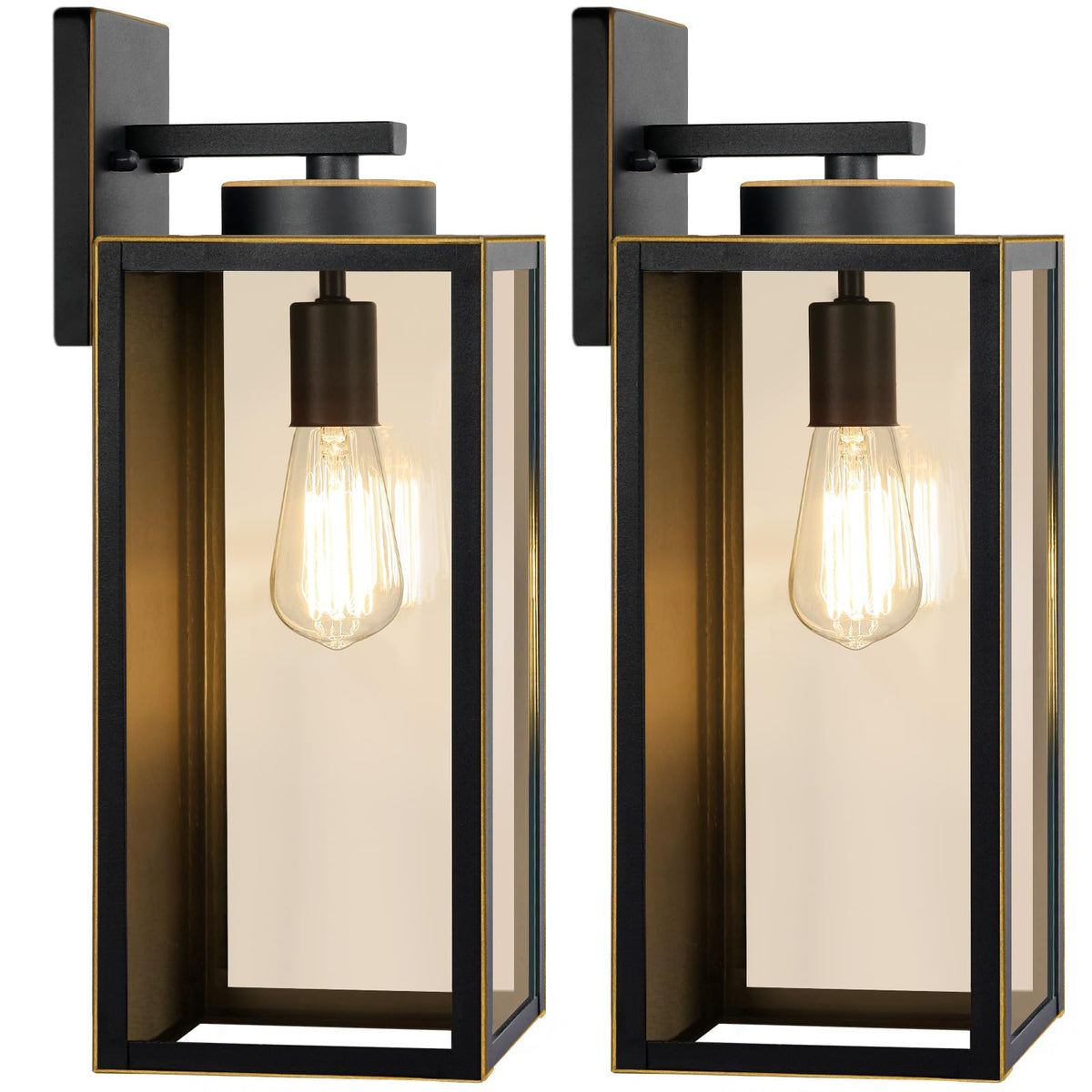 BesLowe 23.9" Extra Large Size Outdoor Wall Light Fixture, Exterior Lighting Fixture Porch Sconce Wall Mounted, Waterproof Outdoor Wall Lantern, Outside Light for House Patio Front Door Garage, Black