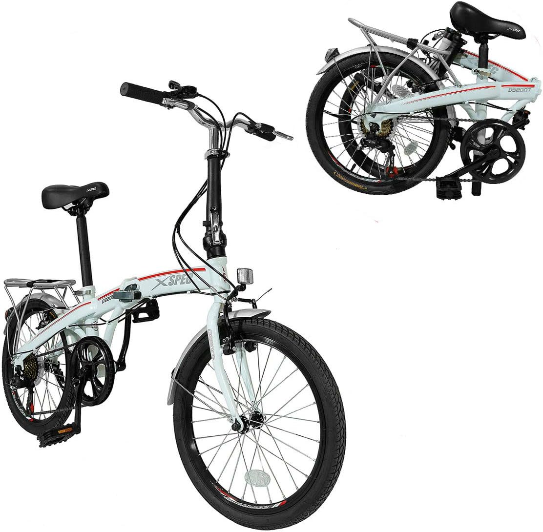 Xspec 20" 7 Speed Folding Compact City Commuter Bike (NOT an Electric Bike)