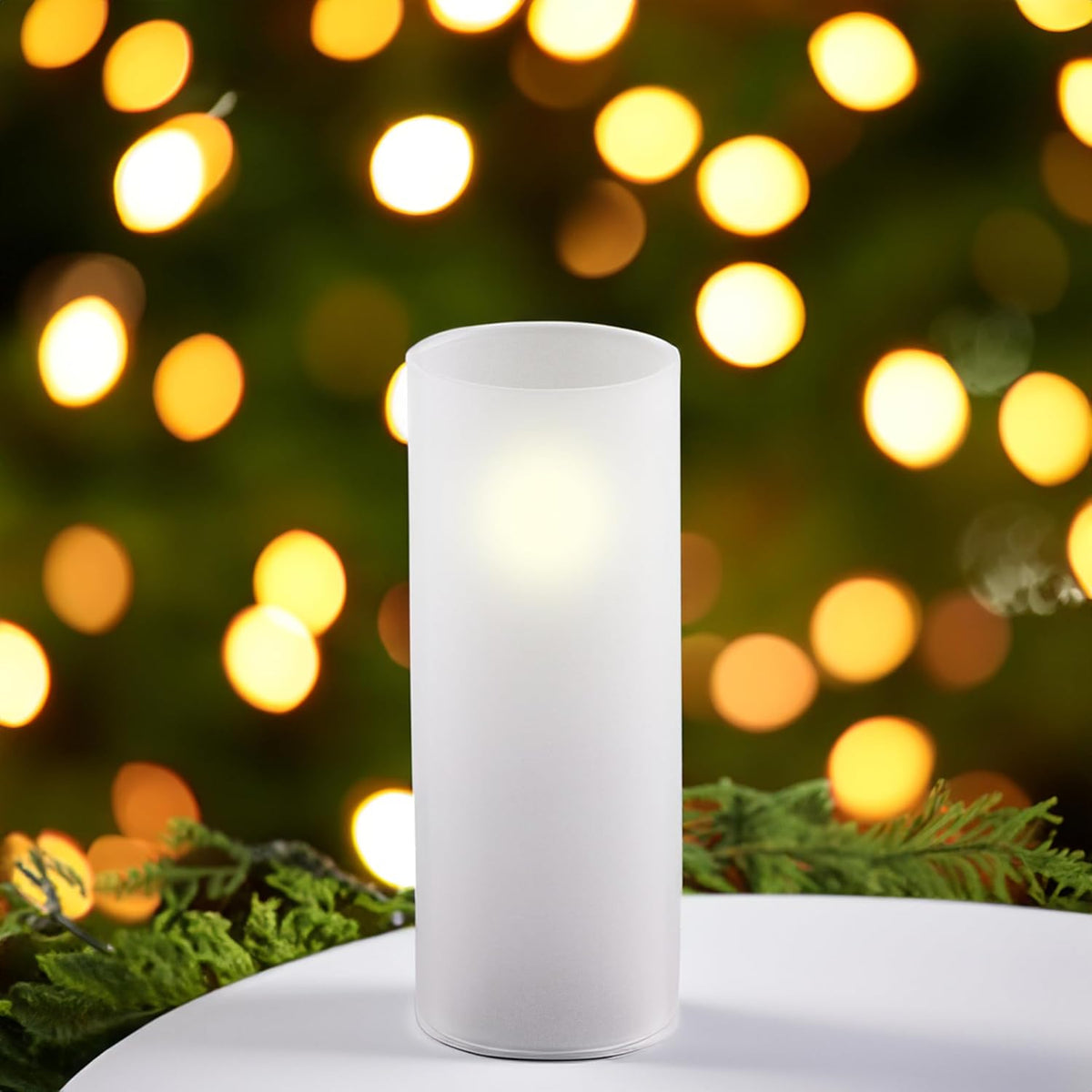 WGVI Hurricane Candle Holder Sleeve, W: 4", Ht: 12", Frosted Glass Cylinder Open Both Ends, Chimney Tube Shade, 12 Piece