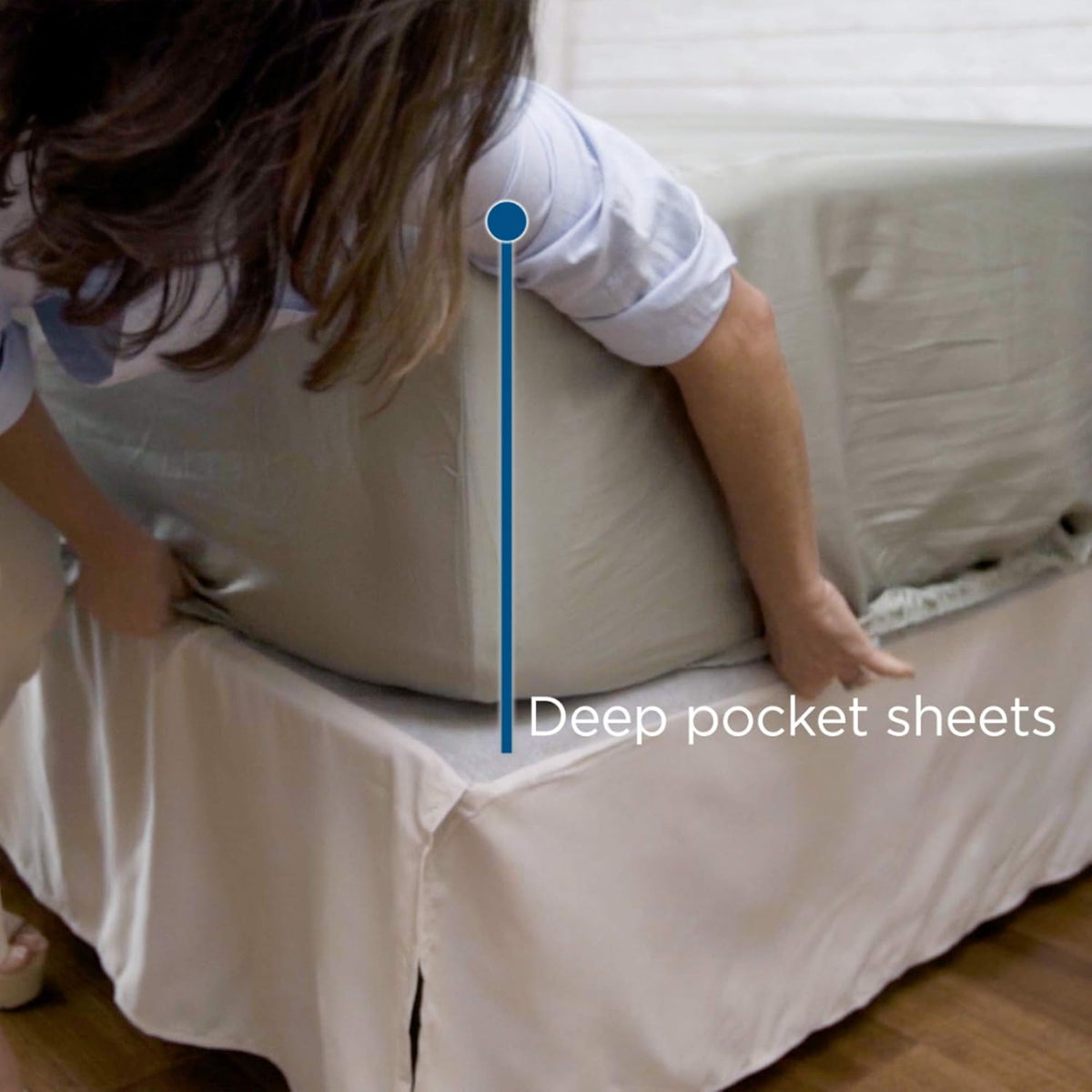 MyPillow Giza Dreams Bed Sheets, 100% Certified Giza Egyptian Cotton, Deep Pocket, Sateen Weave [Queen, Tan]