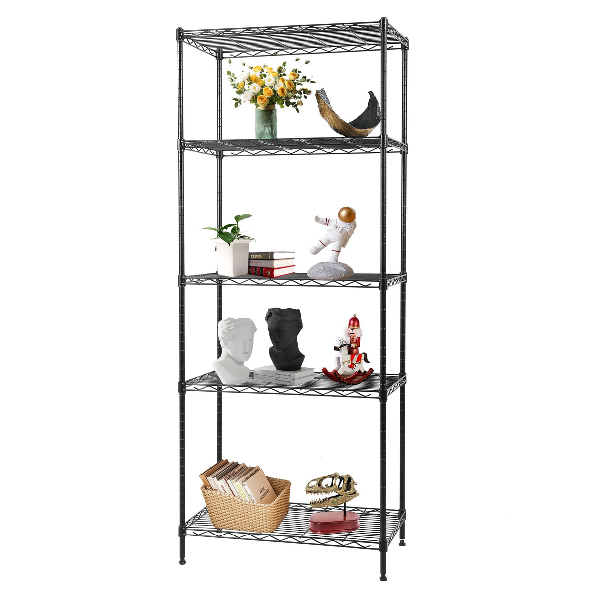 FDW | 6-Tier Wire Shelf with Wheels | 45" x 18" x 82" | Chrome