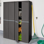Sterilite 4 Shelf Cabinet, Lockable Utility Storage, Gray, 2-Pack