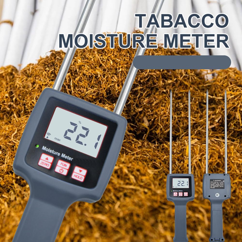 Digital Tobacco Moisture Meter Tester with LCD Display Measuring Range 8% to 40% Resolution 0.1 Accuracy ± 0.5% n