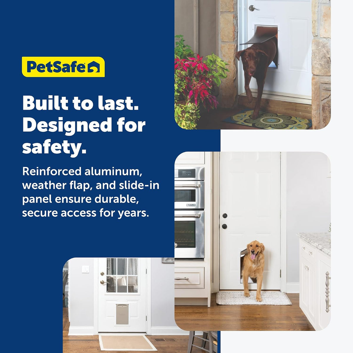 PetSafe Freedom Aluminum Dog & Cat Door, Pets up to 100 lbs, Large, White