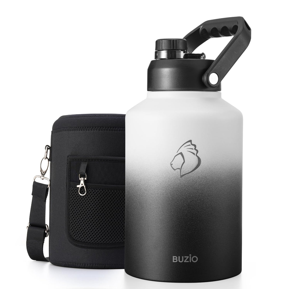 BUZIO 2 Gallon Water Jug Insulated Insulated with Fixed-Angle Large Handle