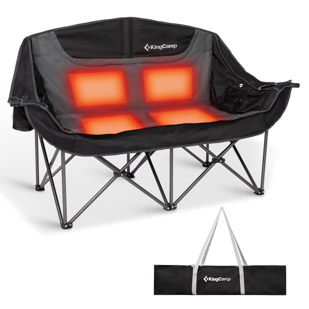 KingCamp Double Camping Chair, Heavy Duty 660lbs Folding 2 Person Chair