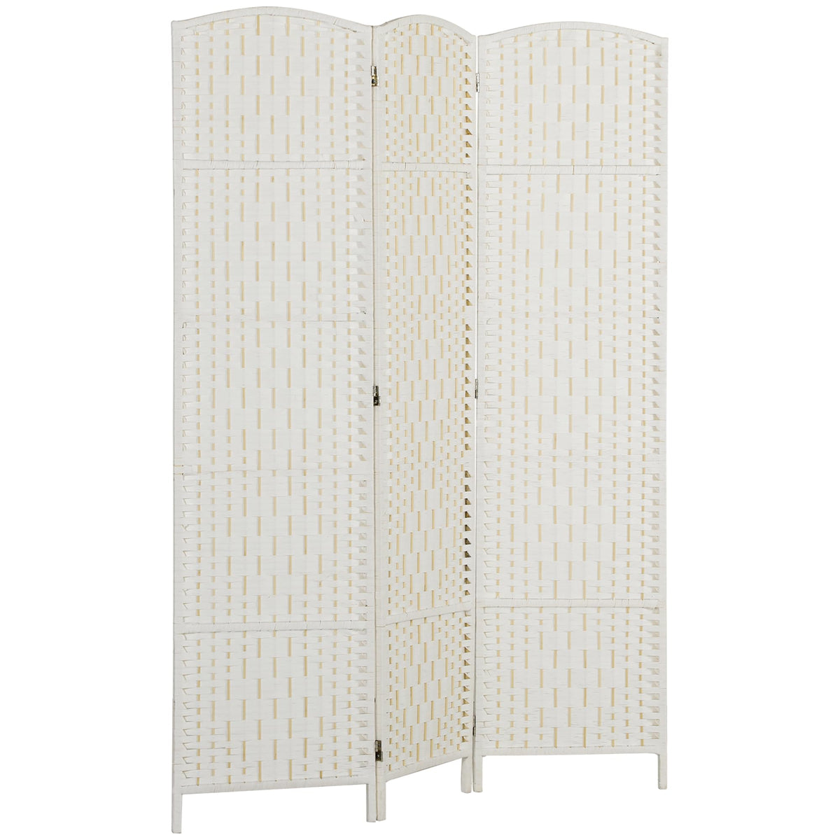 HOMCOM Room Divider 4-Panel, 6FT-Tall Folding Privacy Screen, Natural