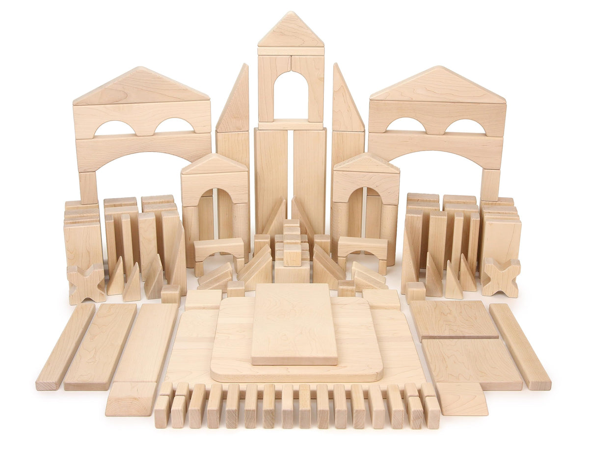 23 pc Toddler Chunky Hard Maple Wooden Block Set