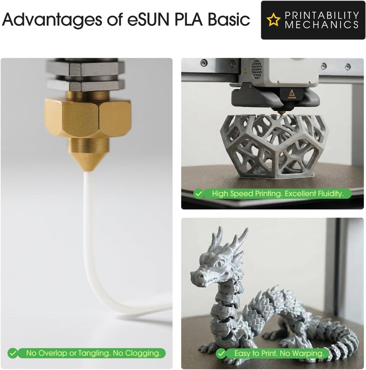 eSUN PLA Basic Filament 1.75mm 3D Printer Filament 10KG 10 Colors